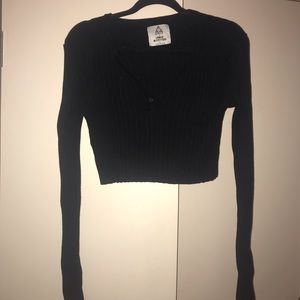 Black Crop Top Sweater